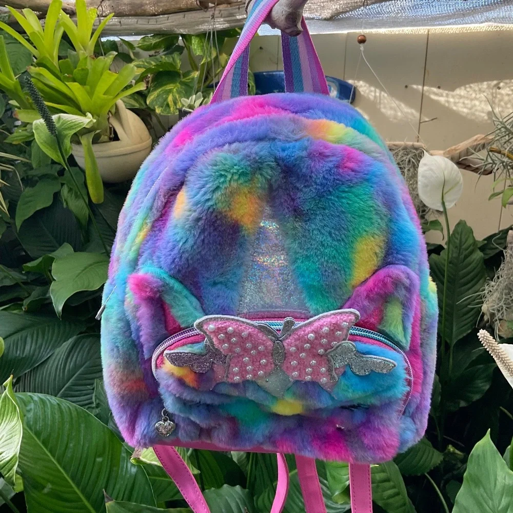 OMG Accessories Small Colorful Pearl Jeweled Backpack